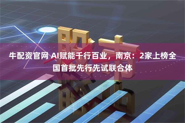 牛配资官网 AI赋能千行百业，南京：2家上榜全国首批先行先试联合体