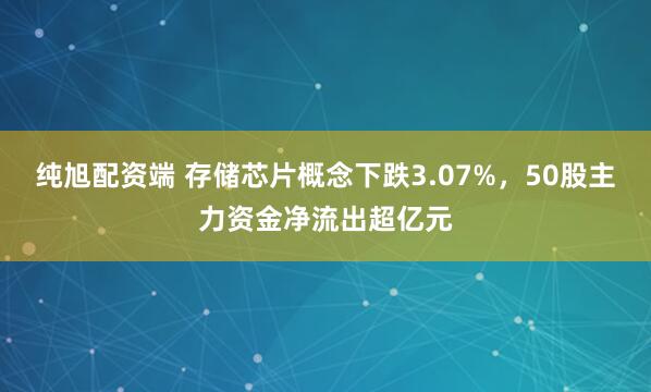 纯旭配资端 存储芯片概念下跌3.07%，50股主力资金净流出超亿元
